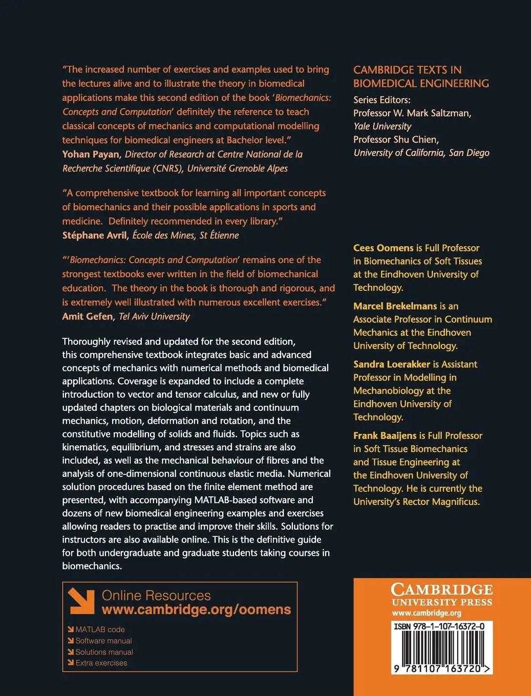 Rückseite: 9781107163720 | Biomechanics | Cees Oomens (u. a.) | Buch | Gebunden | Englisch | 2019