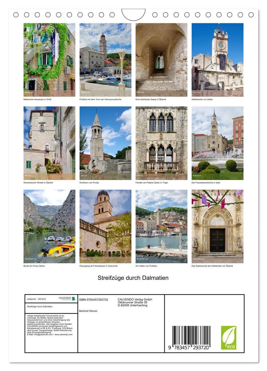 Bild: 9783457293720 | Streifzüge durch Dalmatien (Wandkalender 2026 DIN A4 hoch),...