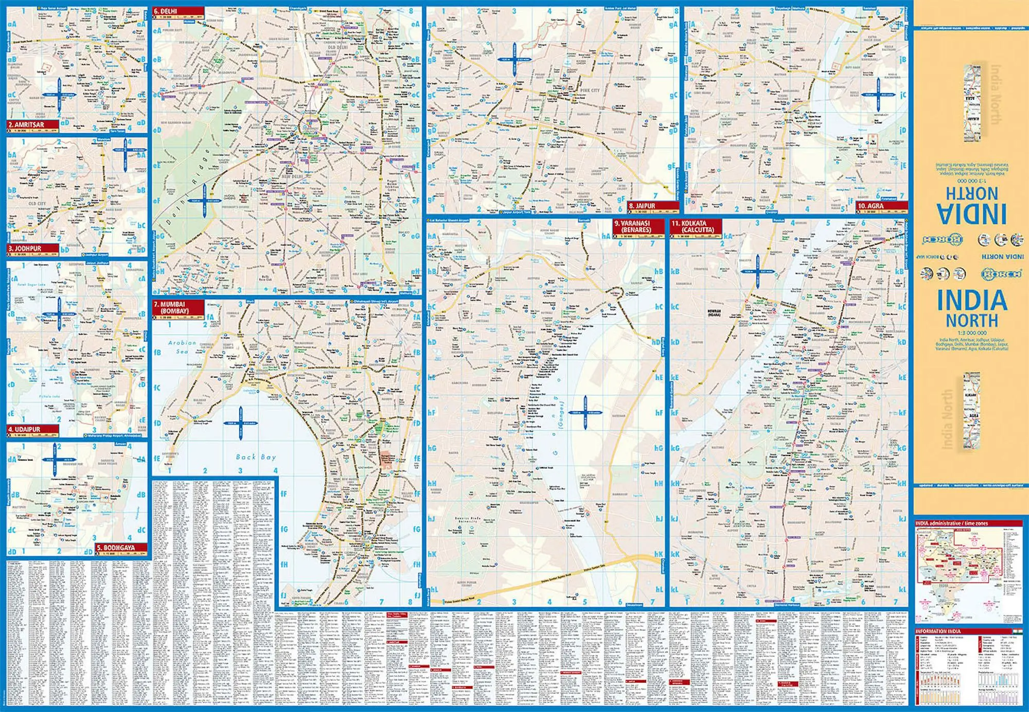 Bild: 9783866093720 | India North 1 : 3 000 000 | (Land-)Karte | Borch Maps | 2 S. | Deutsch