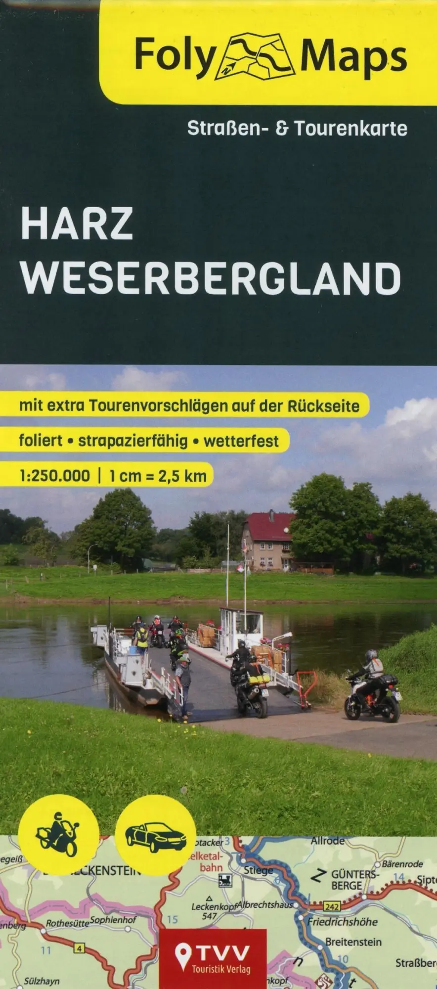 Cover: 9783937063720 | FolyMaps Harz Weserbergland 1:250 000 | Straßen- und Tourenkarte