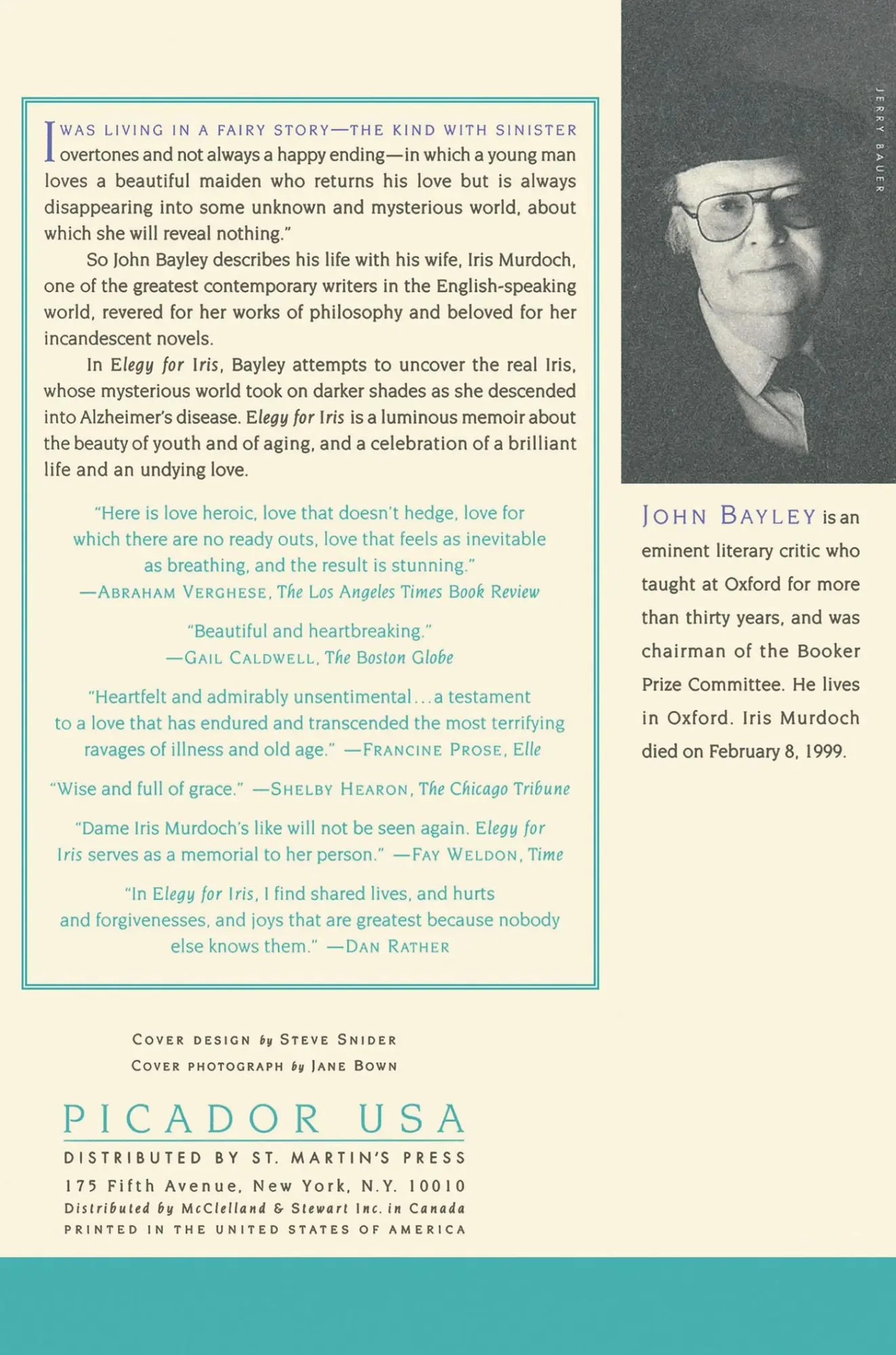 Rückseite: 9780312253820 | Elegy for Iris | John Bayley | Taschenbuch | Kartoniert / Broschiert