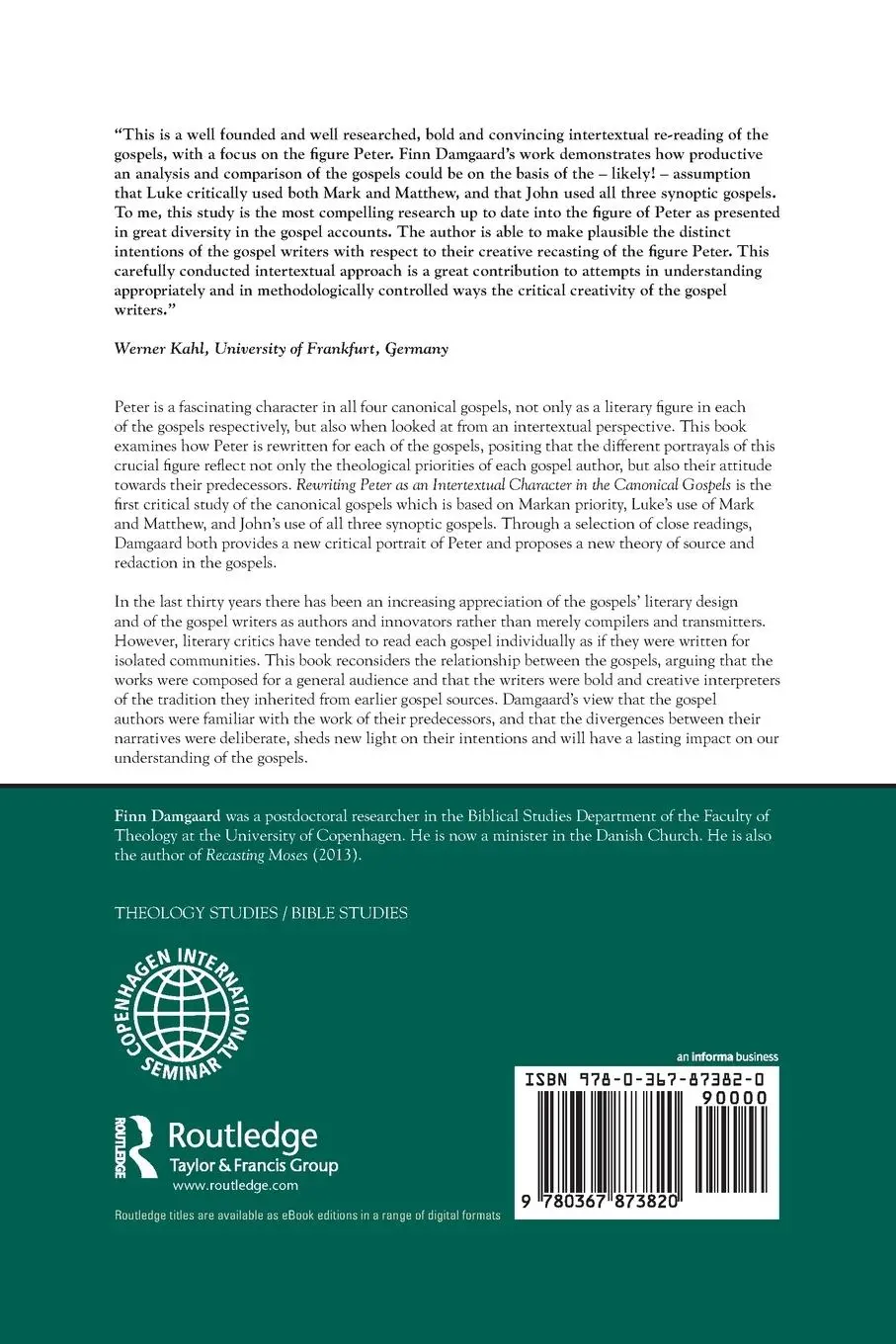 Rückseite: 9780367873820 | Rewriting Peter as an Intertextual Character in the Canonical Gospels