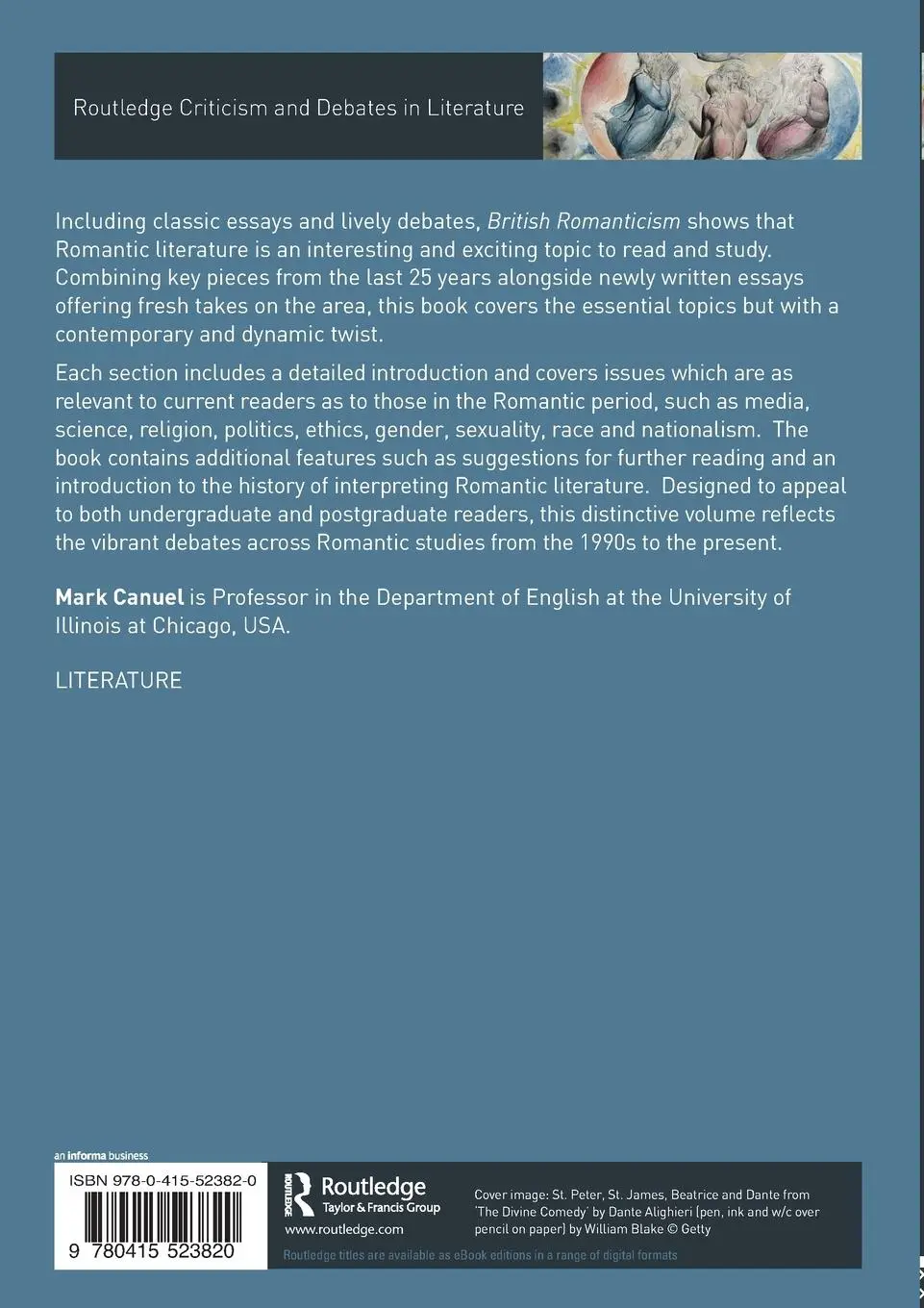 Rückseite: 9780415523820 | British Romanticism | Criticism and Debates | Mark Canuel | Buch