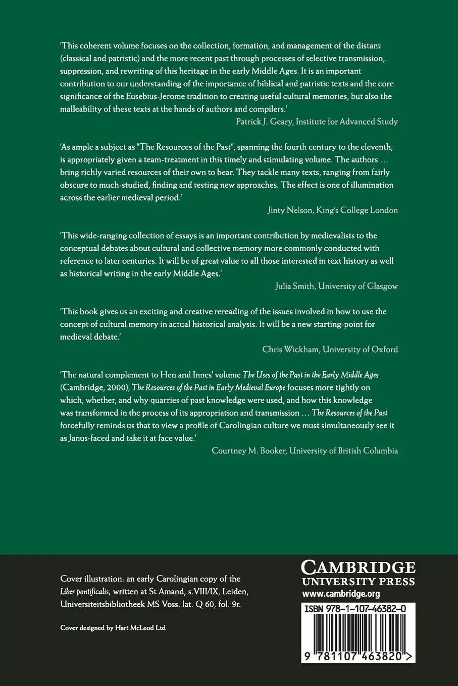 Rückseite: 9781107463820 | The Resources of the Past in Early Medieval Europe | Gantner (u. a.)