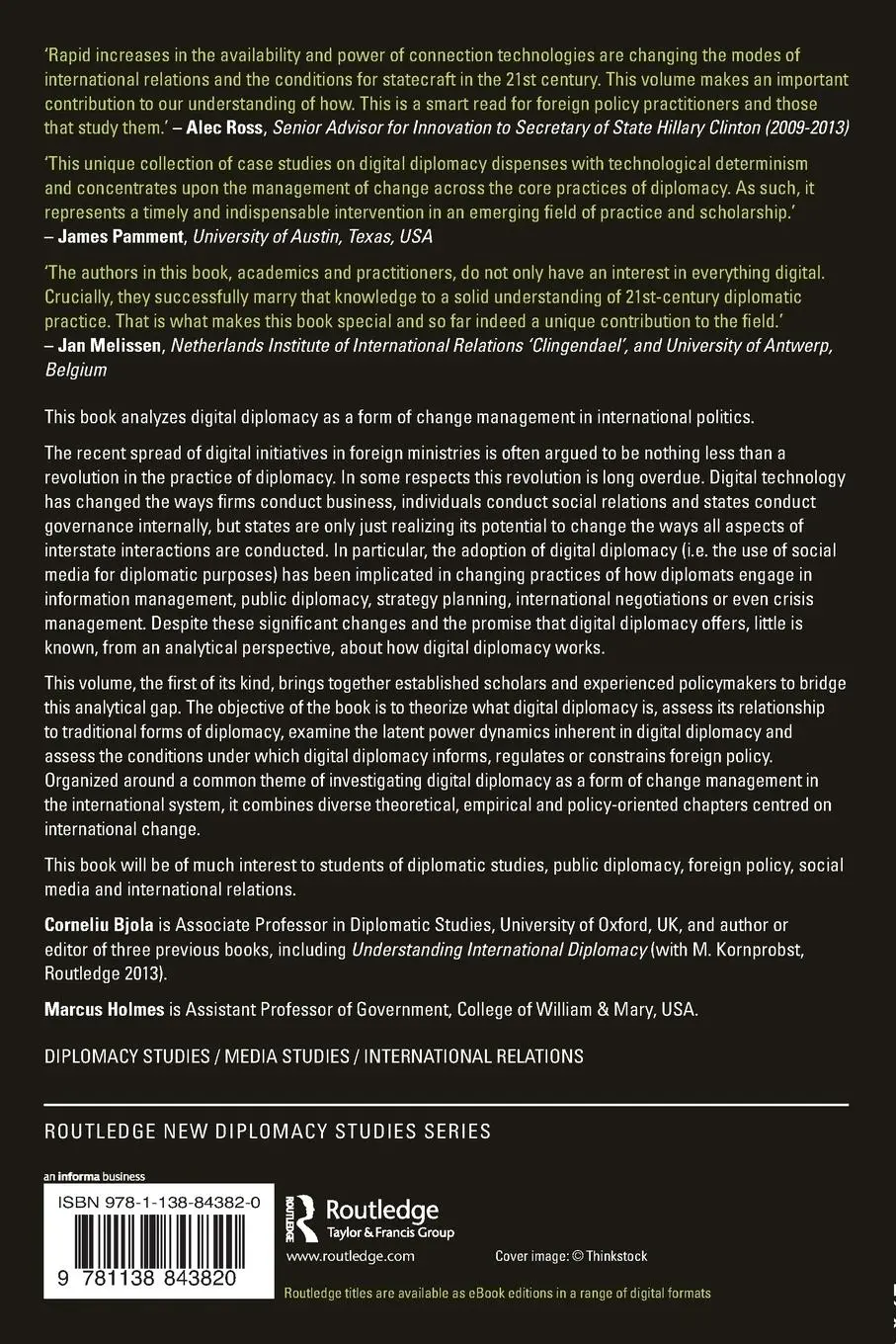 Rückseite: 9781138843820 | Digital Diplomacy | Theory and Practice | Corneliu Bjola (u. a.)