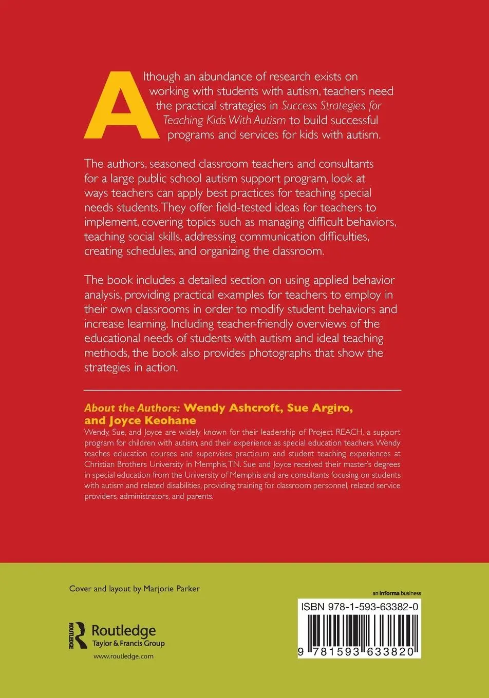 Rückseite: 9781593633820 | Success Strategies for Teaching Kids With Autism | Ashcroft (u. a.)