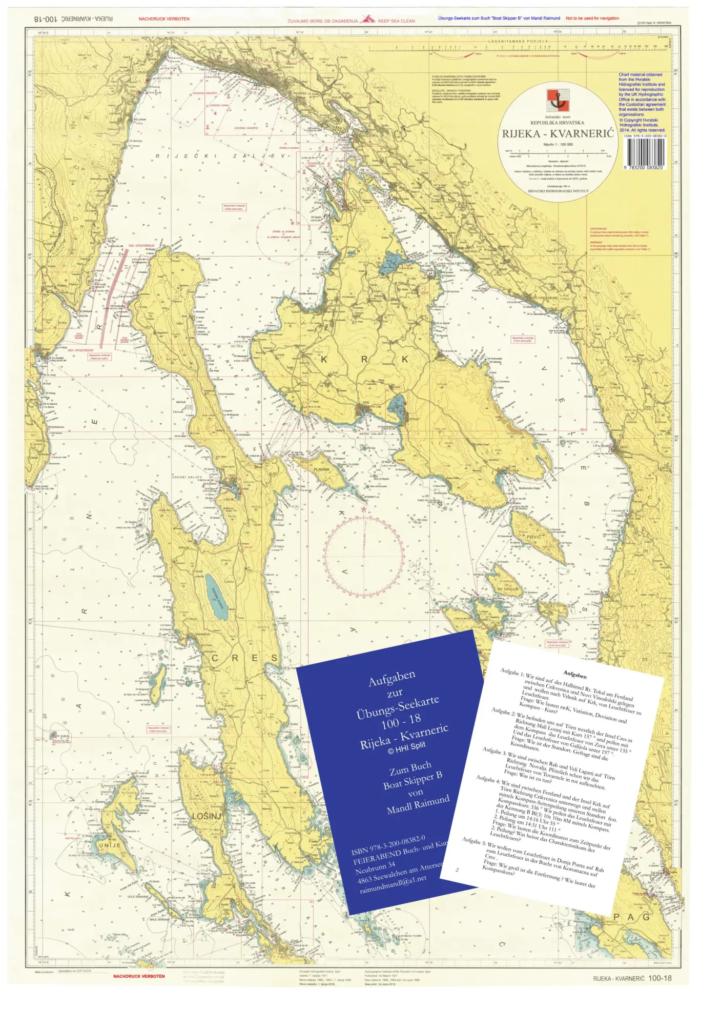 Cover: 9783200083820 | Übungs-Seekarte 100-18, Rijeka - Kvarneric | Seekarte Kroatien | 1 S.