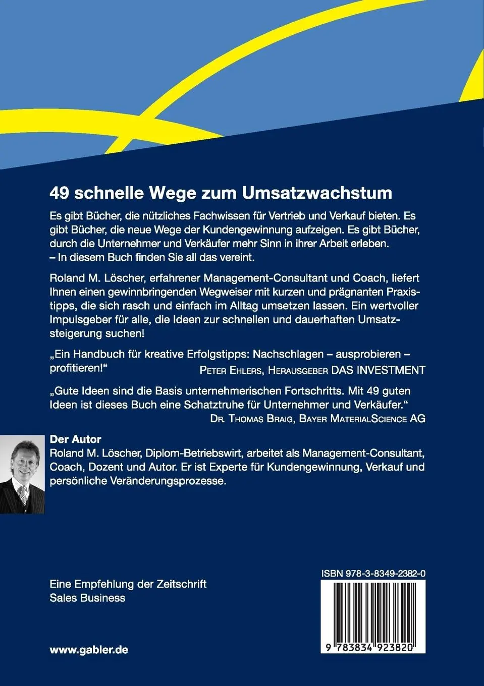 Rückseite: 9783834923820 | 49 schnelle Wege zum Umsatzwachstum | Roland Löscher | Taschenbuch