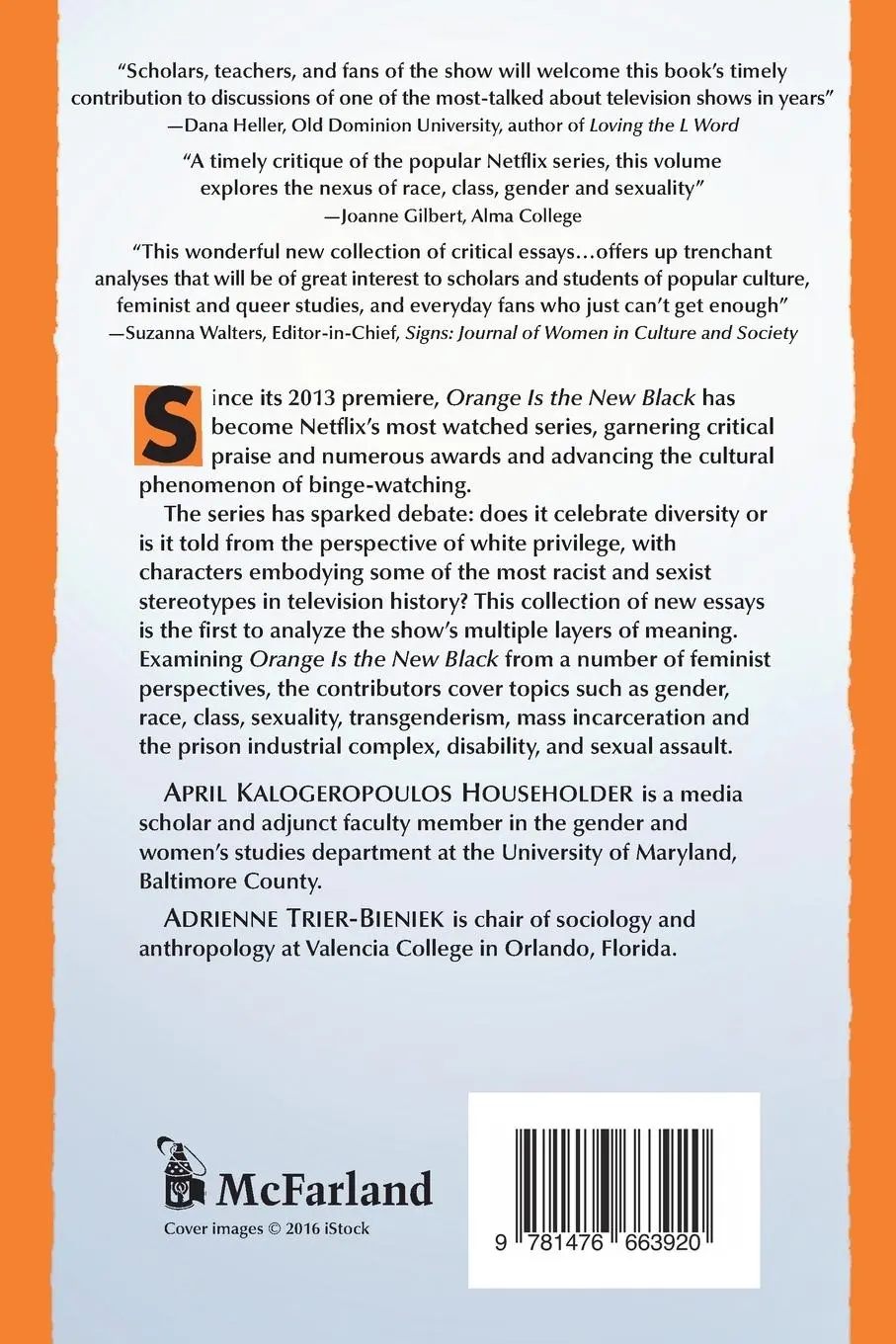 Rückseite: 9781476663920 | Feminist Perspectives on Orange Is the New Black | Householder (u. a.)