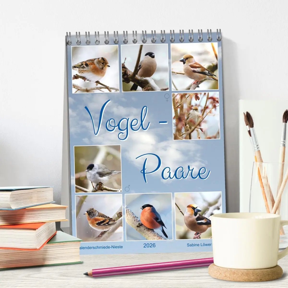 Bild: 9783516363920 | Vogel-Paare (Tischkalender 2026 DIN A5 hoch), CALVENDO Monatskalender