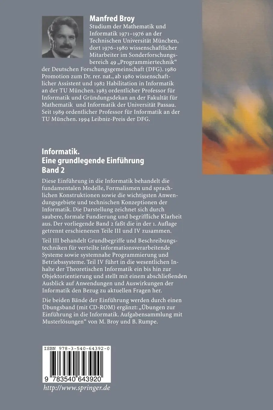 Rückseite: 9783540643920 | Informatik | Manfred Broy | Taschenbuch | Deutsch | 1998