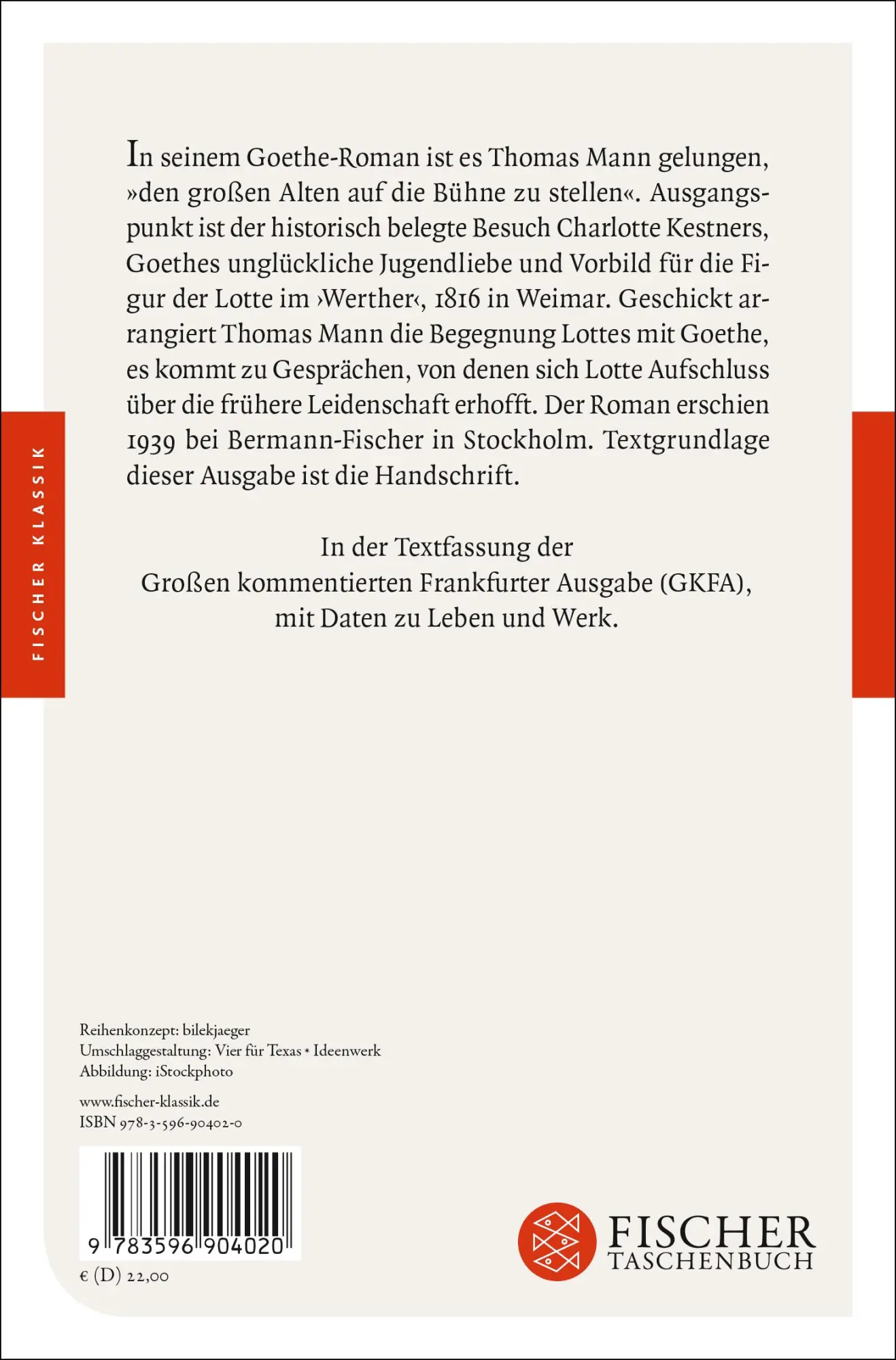 Rückseite: 9783596904020 | Lotte in Weimar | Thomas Mann | Taschenbuch | 464 S. | Deutsch | 2012