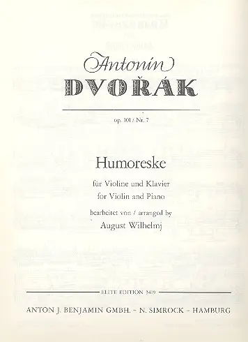 Cover: 9790221114020 | Humoresque in G op. 101-7 | August Wilhelmj | Buch | EAN 9790221114020