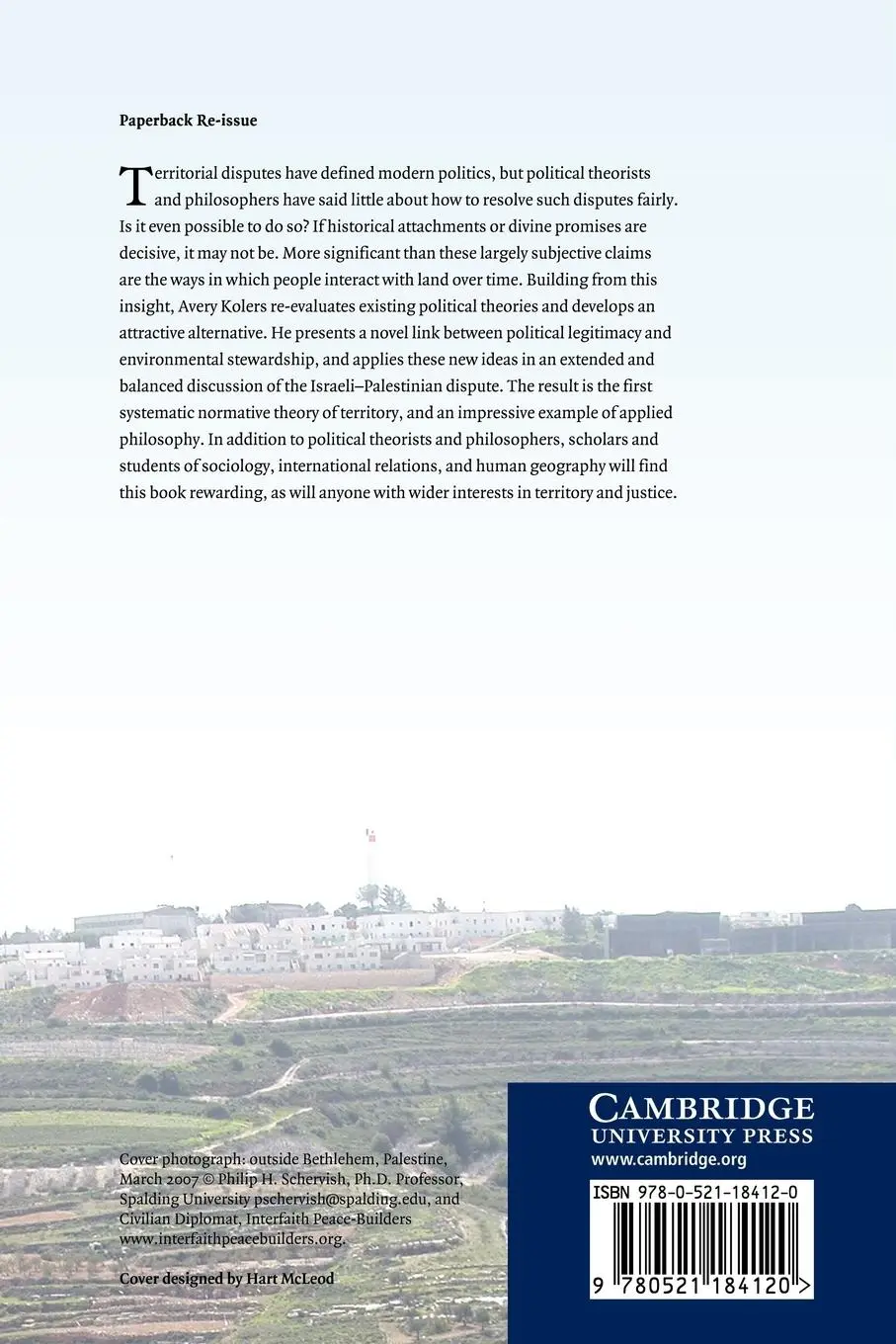 Rückseite: 9780521184120 | Land, Conflict, and Justice | Avery Kolers | Taschenbuch | Englisch
