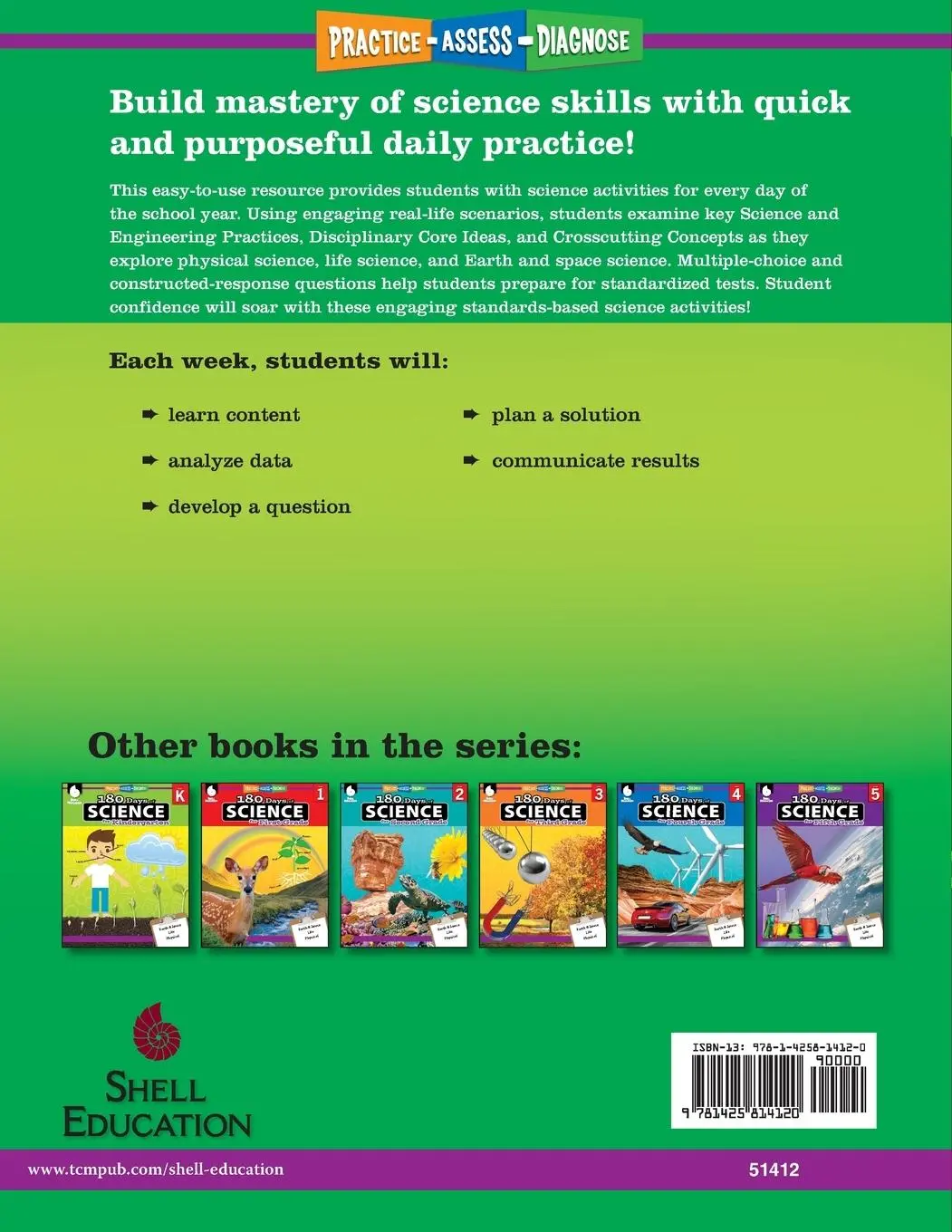 Rückseite: 9781425814120 | 180 Days of Science for Sixth Grade | Practice, Assess, Diagnose