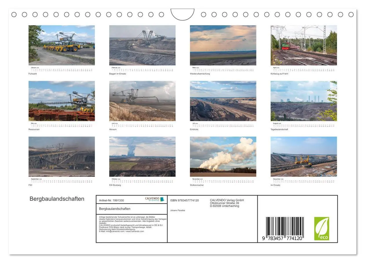 Bild: 9783457774120 | Bergbaulandschaften (Wandkalender 2026 DIN A4 quer), CALVENDO...