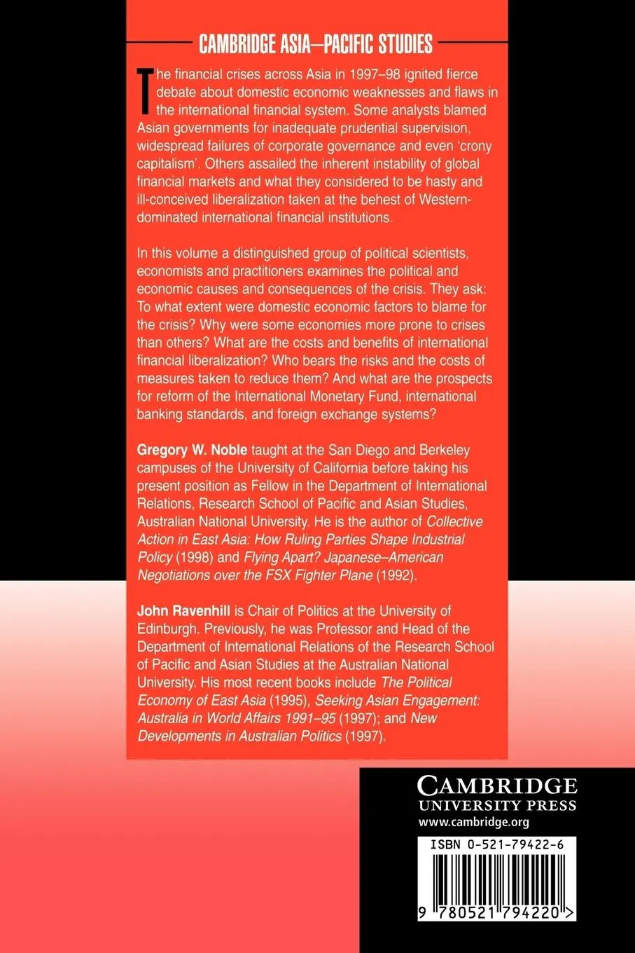 Rückseite: 9780521794220 | The Asian Financial Crisis and the Architecture of Global Finance