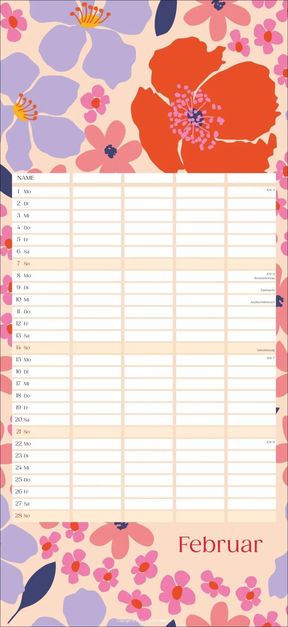 Bild: 9783839904220 | Floral total Familienplaner 2027 | Kalender | Spiralbindung | 15 S.