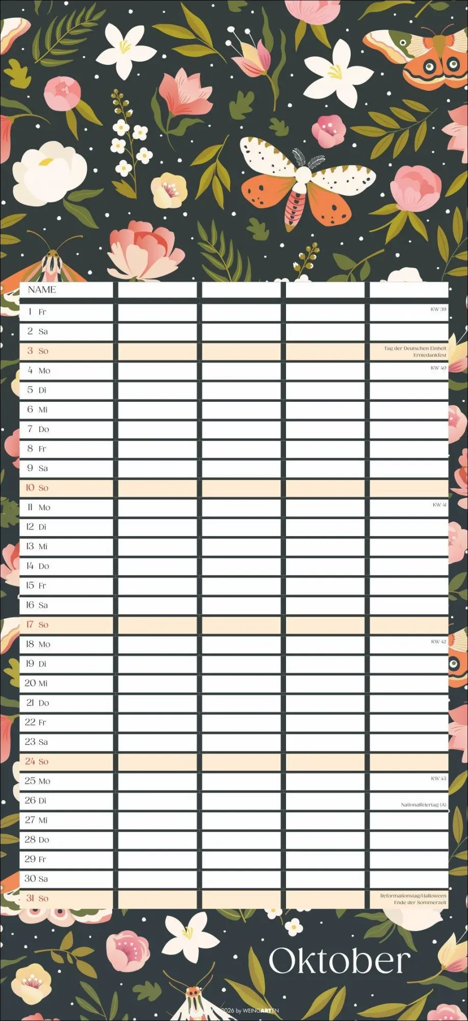 Bild: 9783839904220 | Floral total Familienplaner 2027 | Kalender | Spiralbindung | 15 S.
