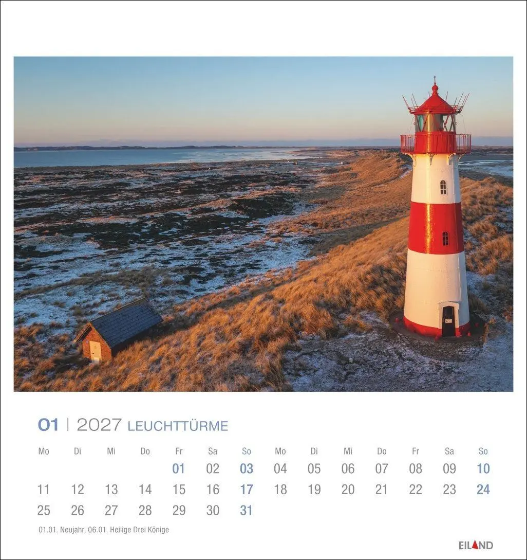 Bild: 9783964024220 | Leuchttürme Postkartenkalender 2027 - Leuchten des Nordens | Eiland