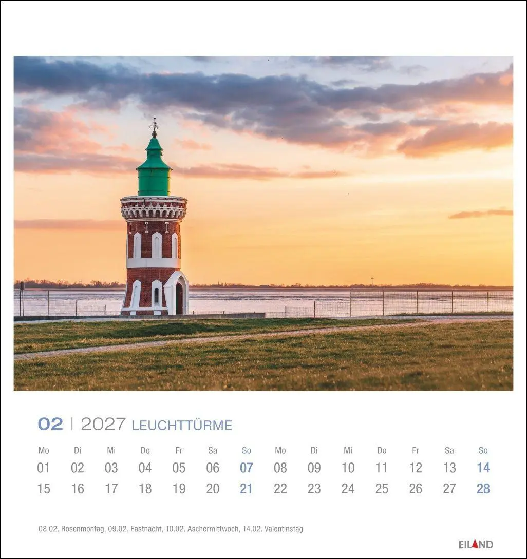 Bild: 9783964024220 | Leuchttürme Postkartenkalender 2027 - Leuchten des Nordens | Eiland