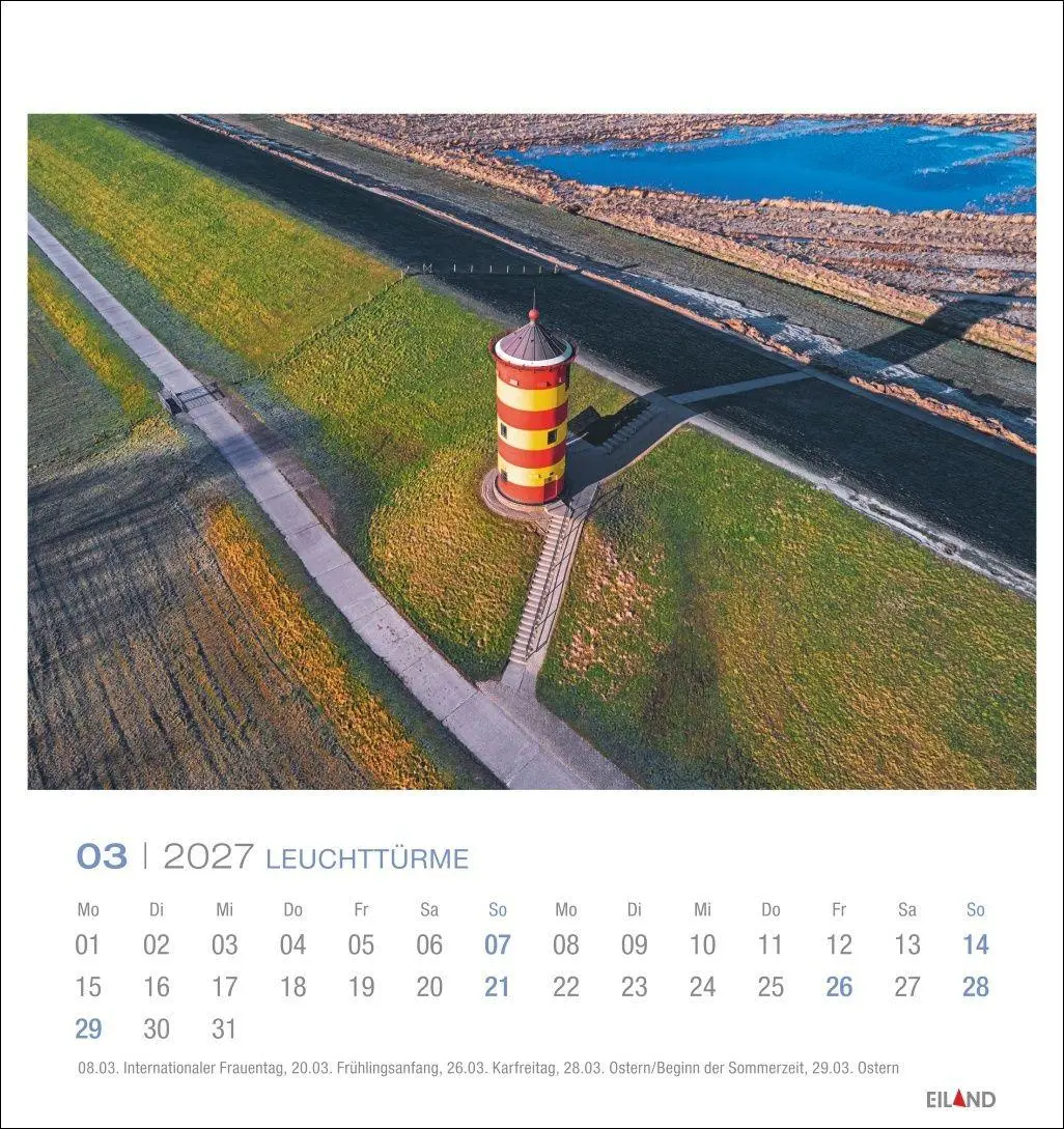 Bild: 9783964024220 | Leuchttürme Postkartenkalender 2027 - Leuchten des Nordens | Eiland