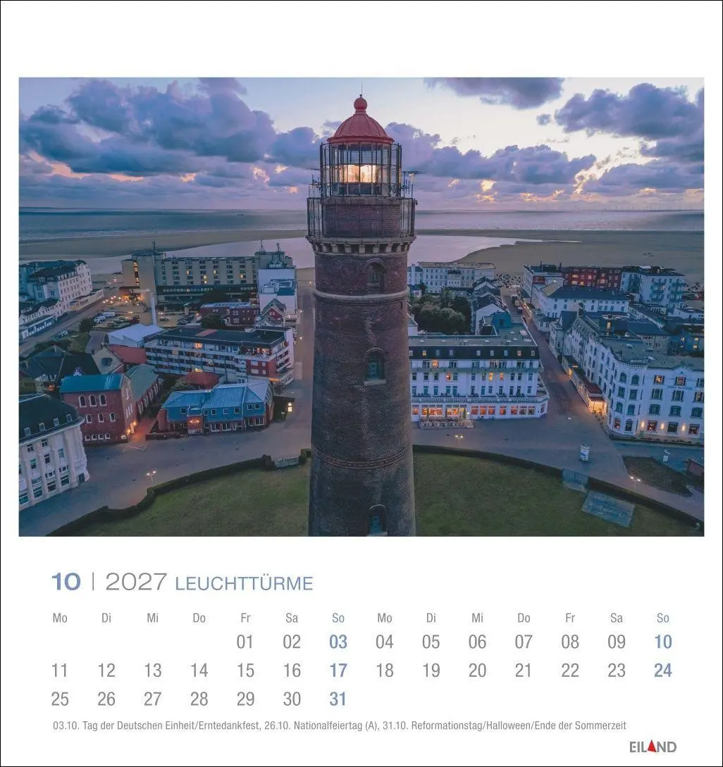 Bild: 9783964024220 | Leuchttürme Postkartenkalender 2027 - Leuchten des Nordens | Eiland