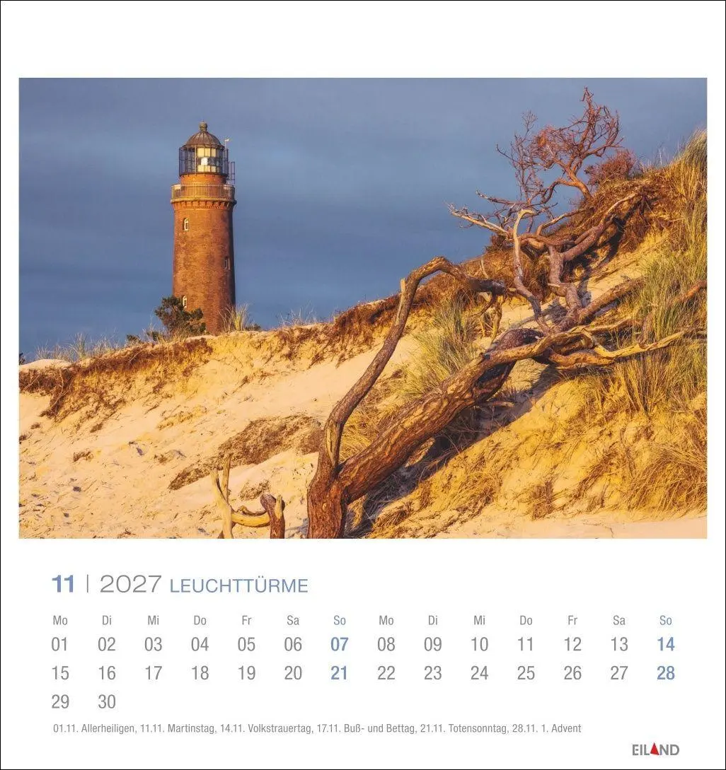 Bild: 9783964024220 | Leuchttürme Postkartenkalender 2027 - Leuchten des Nordens | Eiland