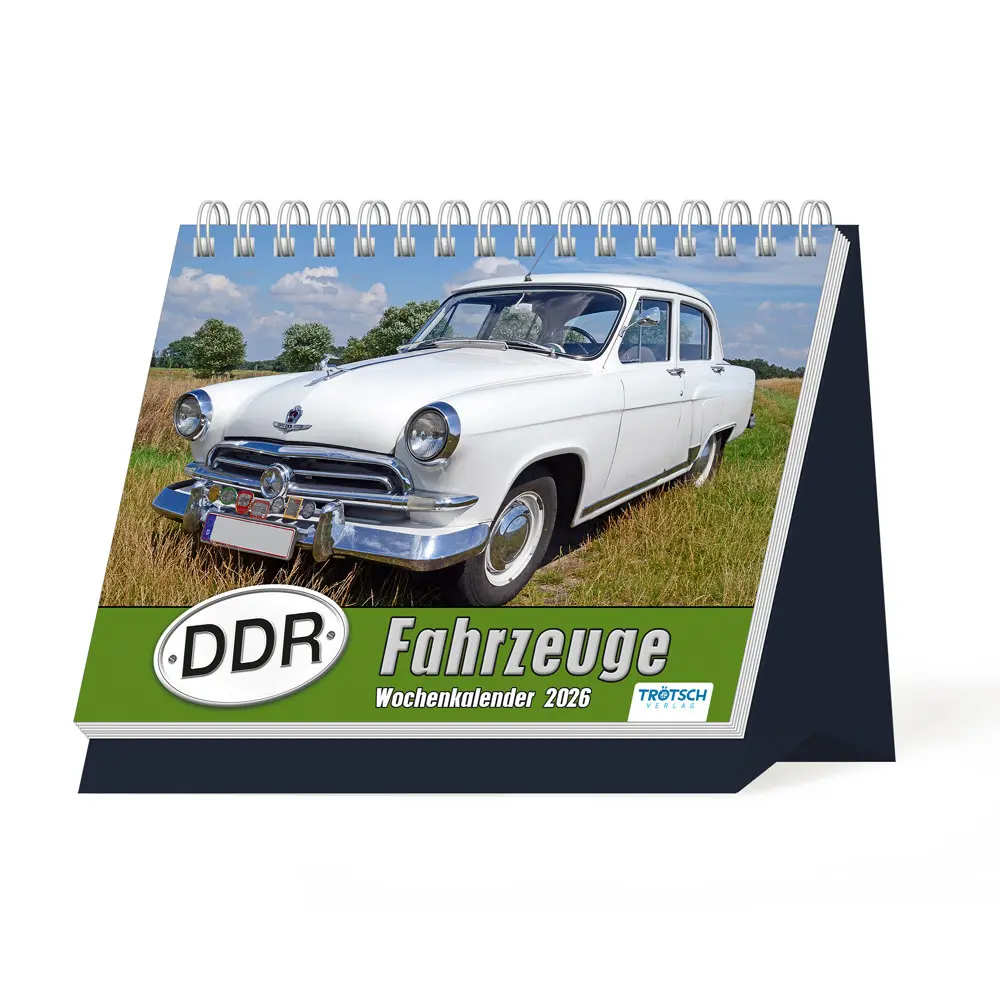 Cover: 9783988024220 | Trötsch Aufstellwochenkalender DDR Fahrzeuge 2026 | KG | Kalender