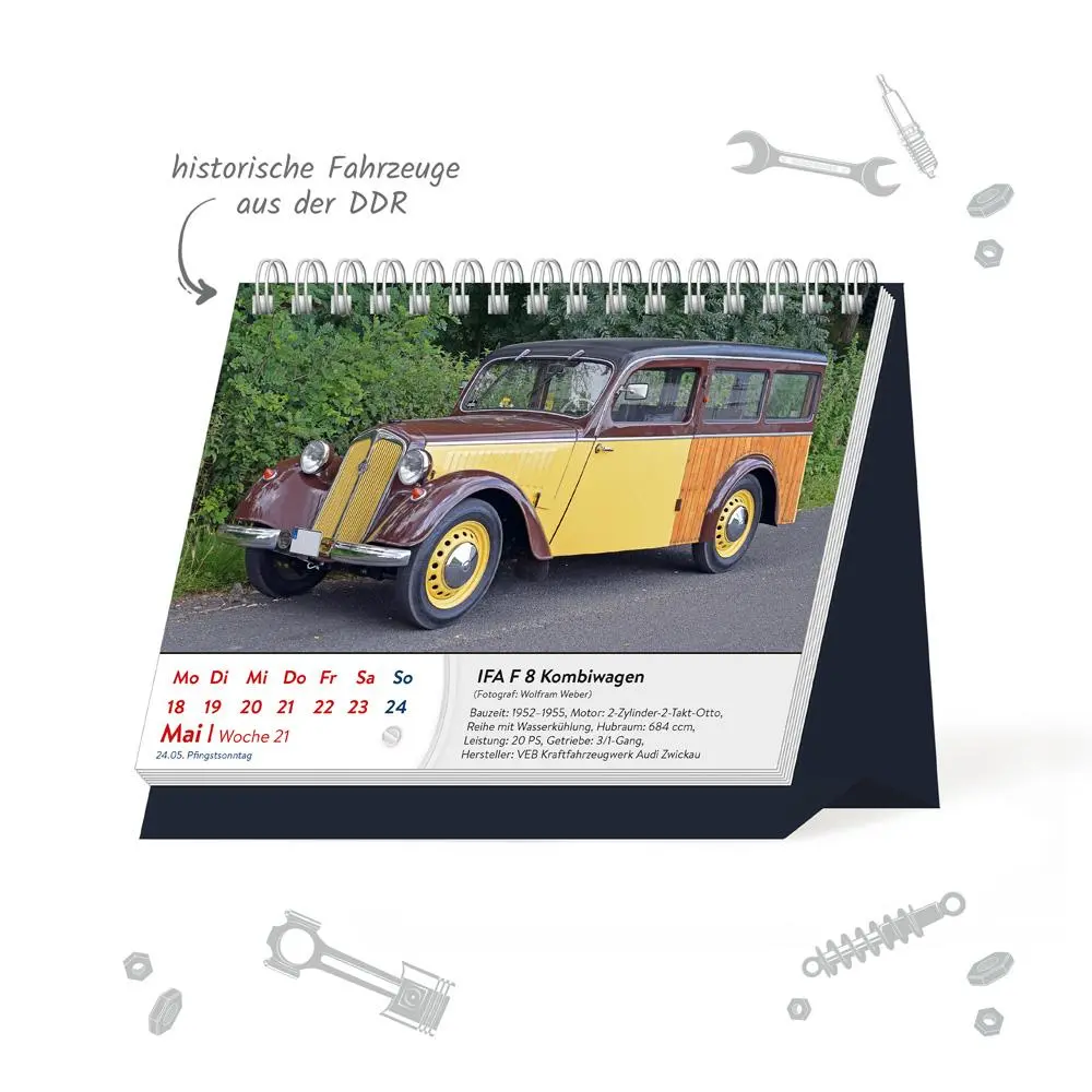 Bild: 9783988024220 | Trötsch Aufstellwochenkalender DDR Fahrzeuge 2026 | KG | Kalender