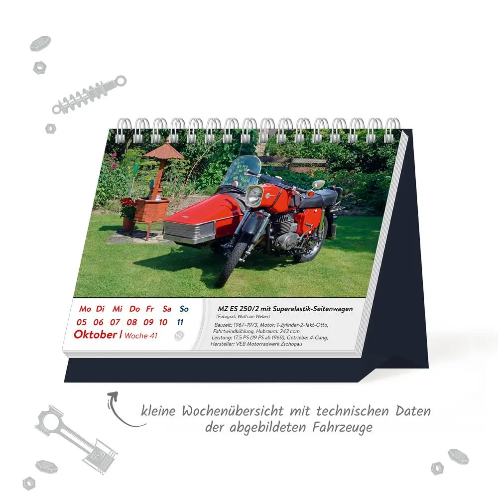 Bild: 9783988024220 | Trötsch Aufstellwochenkalender DDR Fahrzeuge 2026 | KG | Kalender