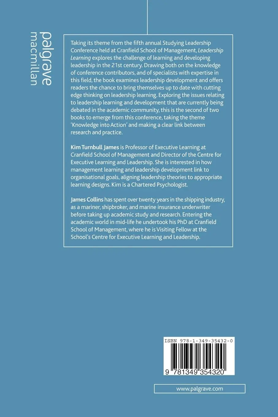 Rückseite: 9781349354320 | Leadership Learning | Kenneth A Loparo (u. a.) | Taschenbuch | xv