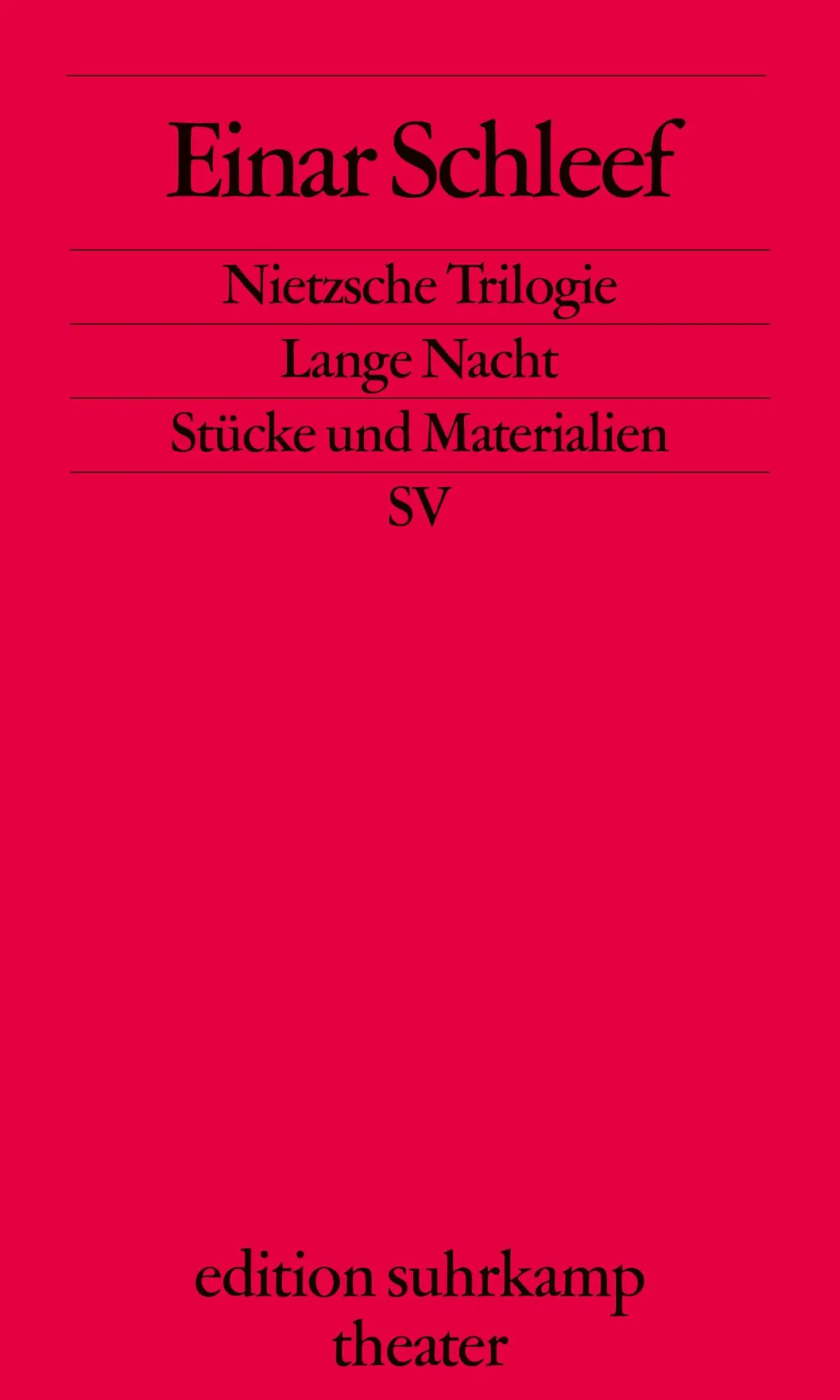 Cover: 9783518134320 | Nietzsche Trilogie. Lange Nacht | Stücke und Materialien | Schleef