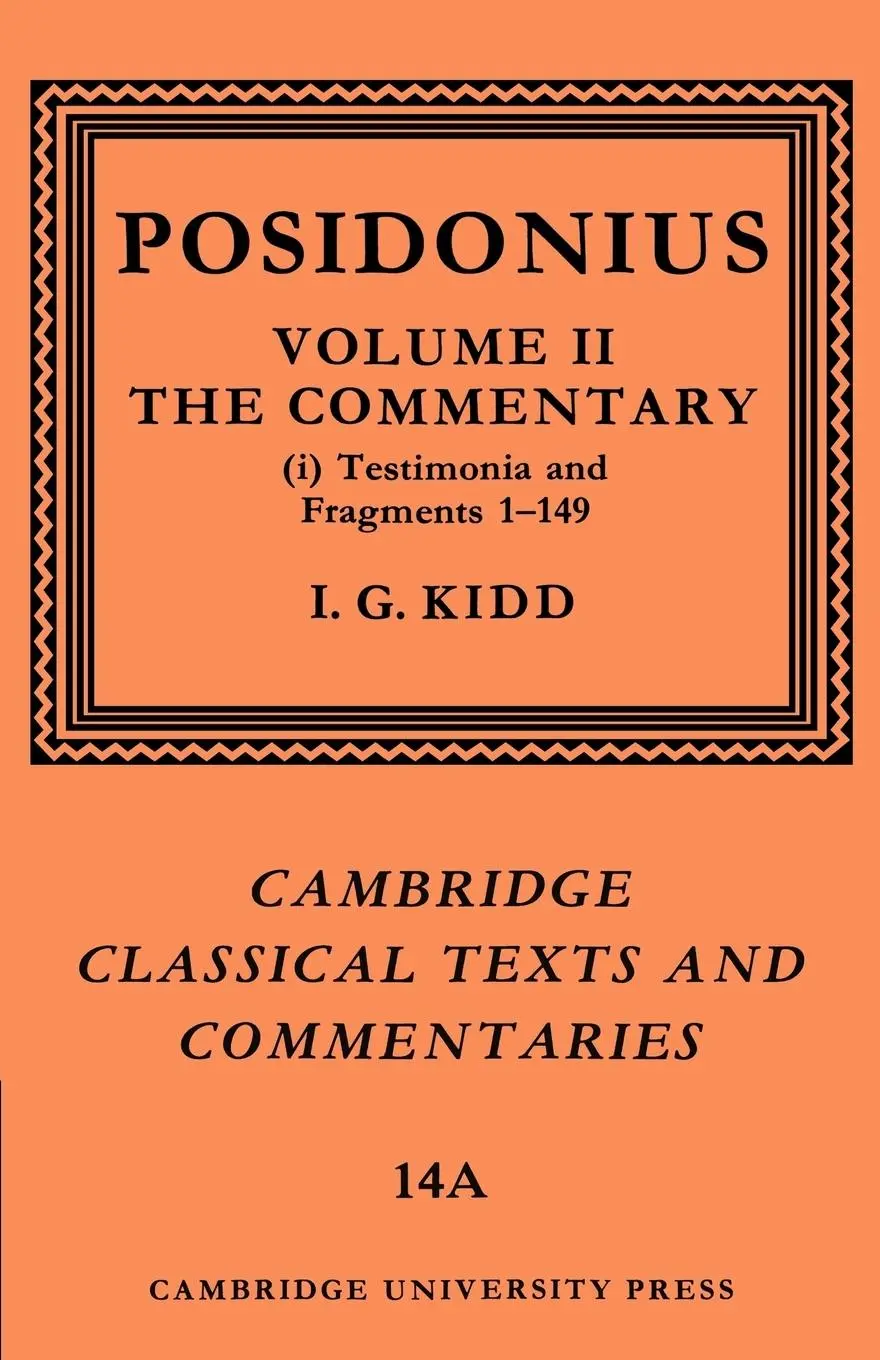 Cover: 9780521604420 | Posidonius | Volume 2, Commentary, Part 1 | I. G. Kidd (u. a.) | Buch