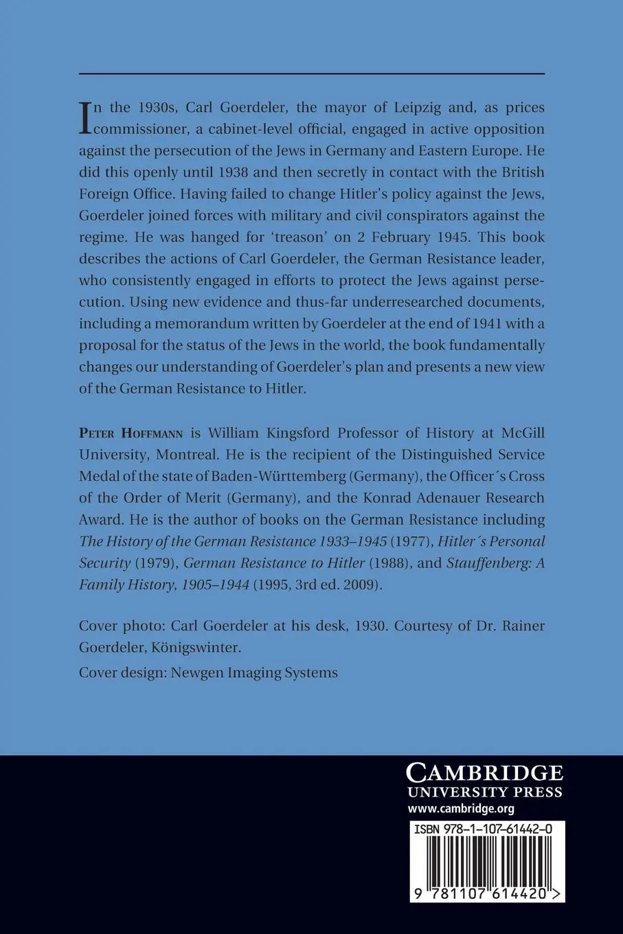 Rückseite: 9781107614420 | Carl Goerdeler and the Jewish Question, 1933 1942 | Peter Hoffmann