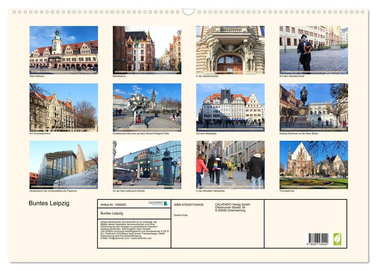 Bild: 9783457434420 | Buntes Leipzig (Wandkalender 2026 DIN A2 quer), CALVENDO...