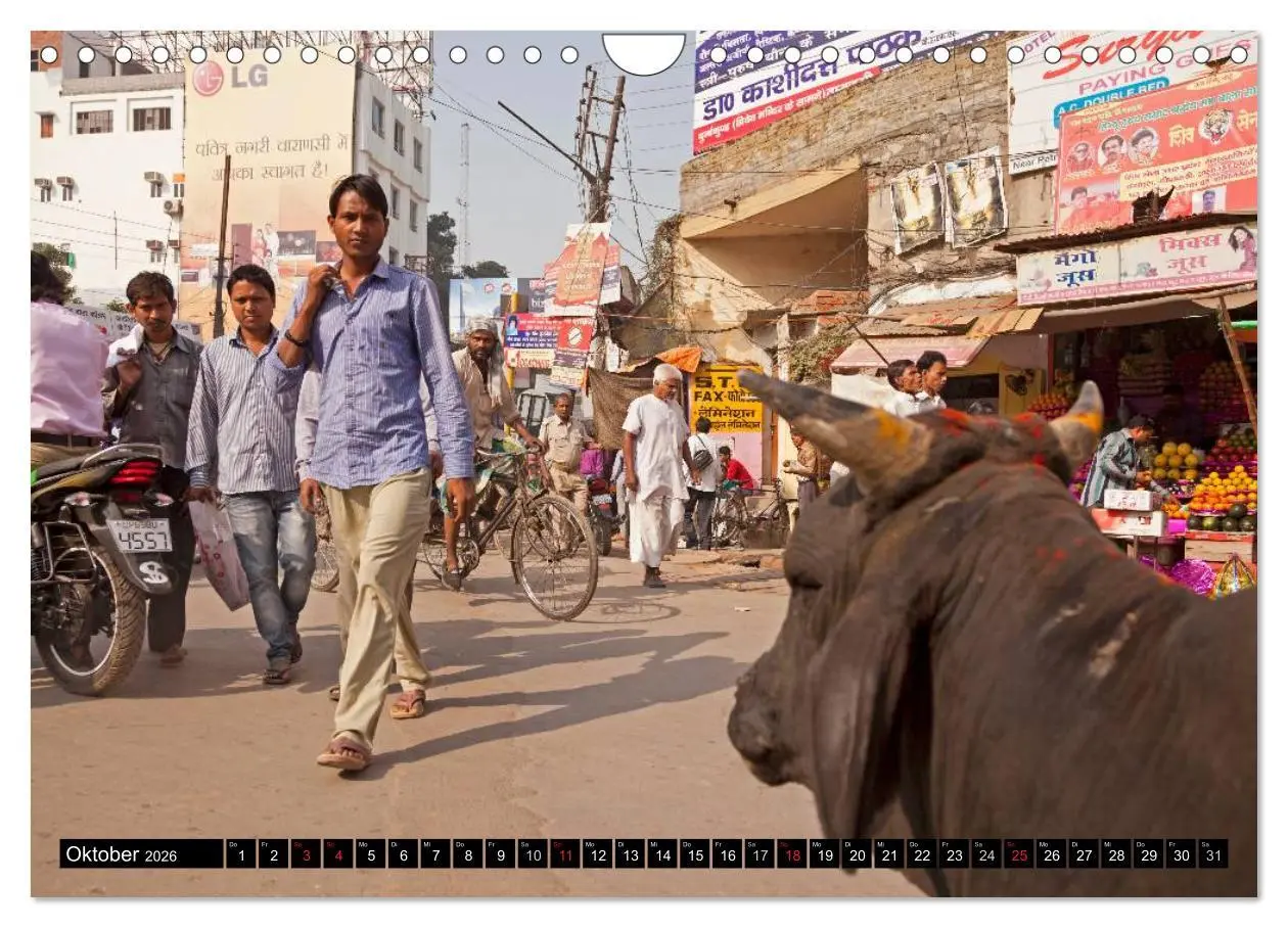 Bild: 9783516074420 | Indien - Varanasi (Wandkalender 2026 DIN A4 quer), CALVENDO...