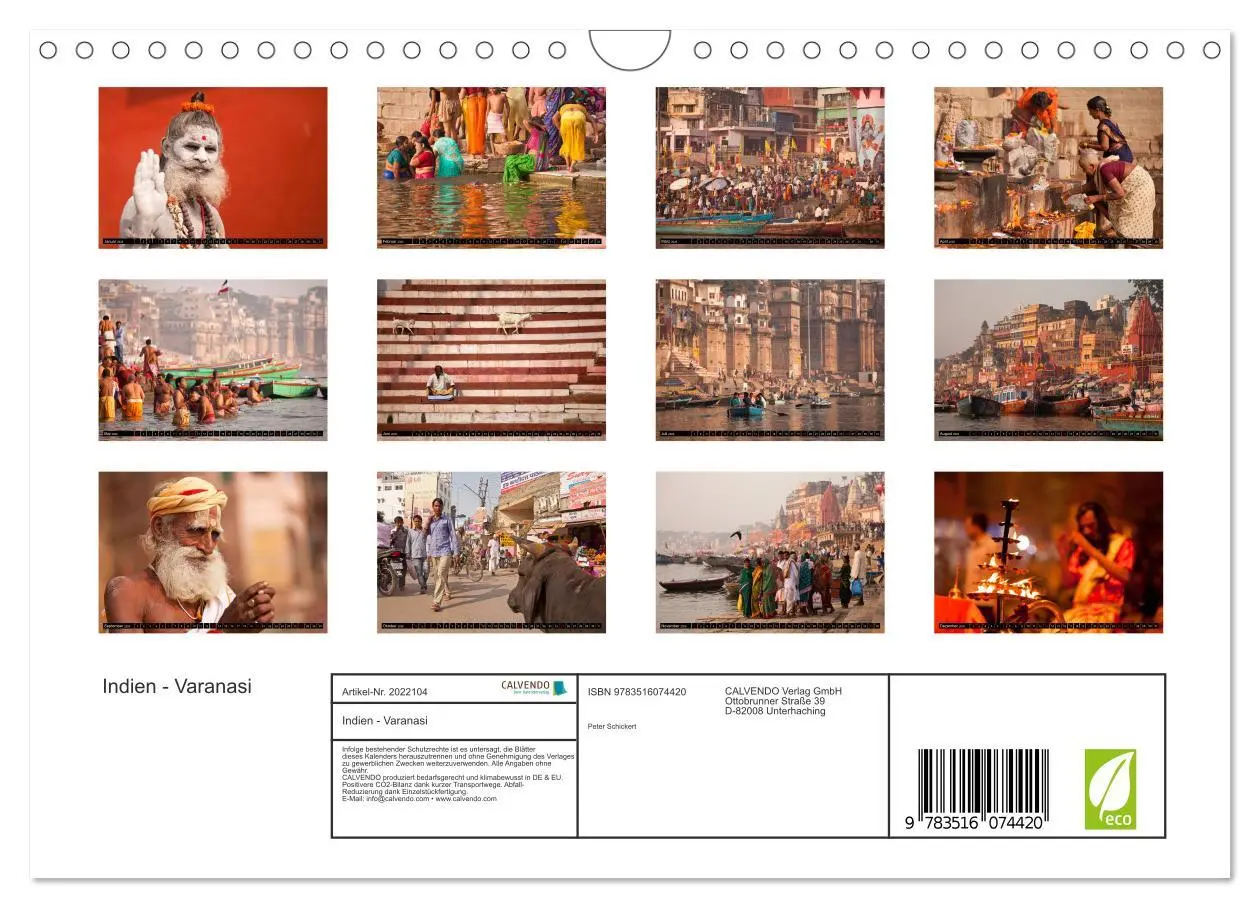 Bild: 9783516074420 | Indien - Varanasi (Wandkalender 2026 DIN A4 quer), CALVENDO...