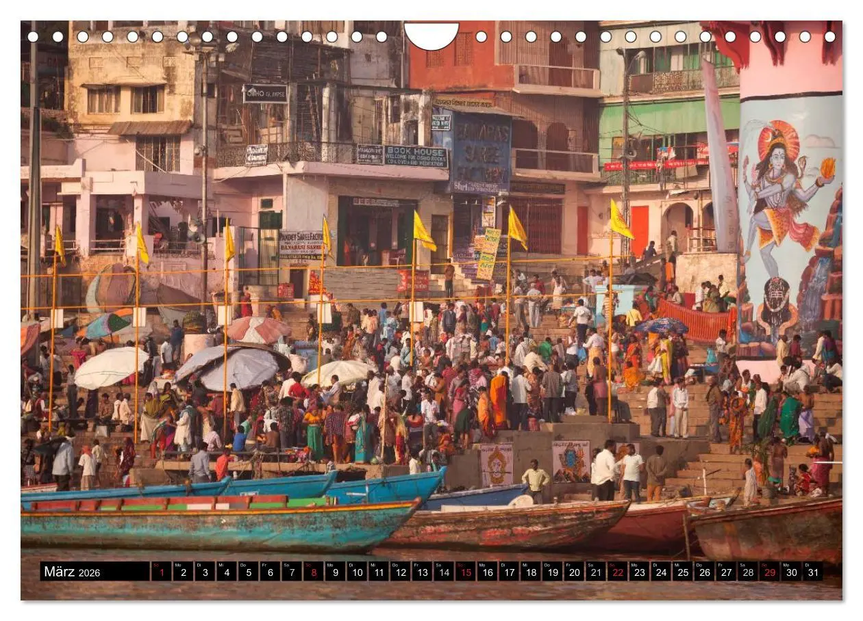 Bild: 9783516074420 | Indien - Varanasi (Wandkalender 2026 DIN A4 quer), CALVENDO...