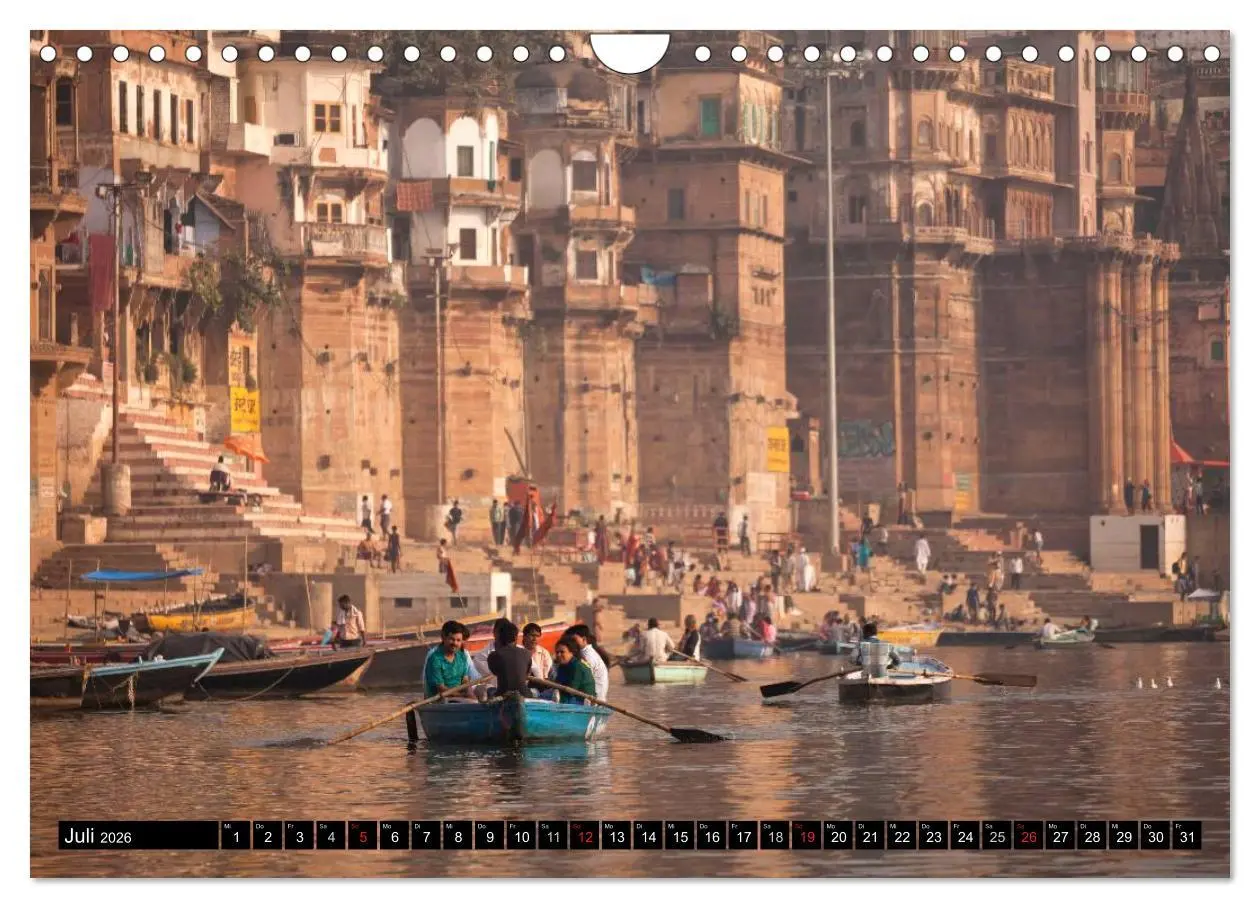 Bild: 9783516074420 | Indien - Varanasi (Wandkalender 2026 DIN A4 quer), CALVENDO...