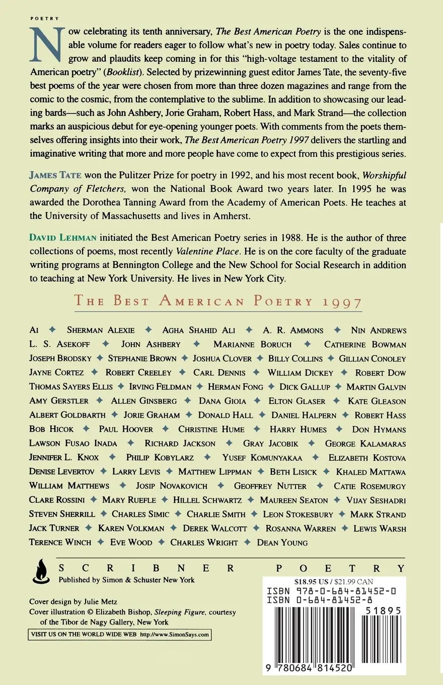 Rückseite: 9780684814520 | The Best American Poetry 1997 | James Tate (u. a.) | Taschenbuch
