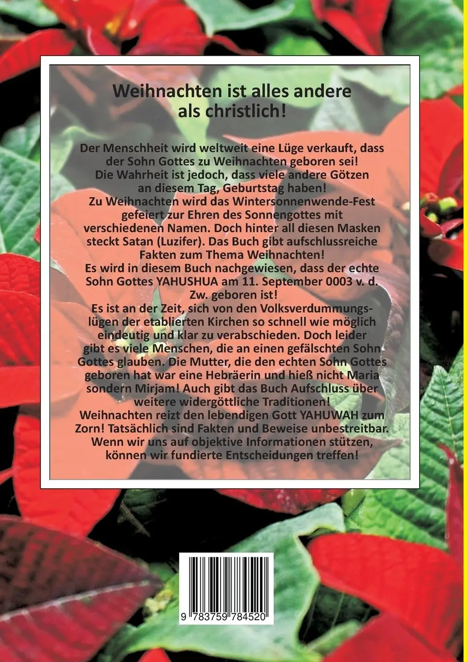 Rückseite: 9783759784520 | Weihnachten??? Christlich??? Märchen??? Oder Satanisch??? | Buch