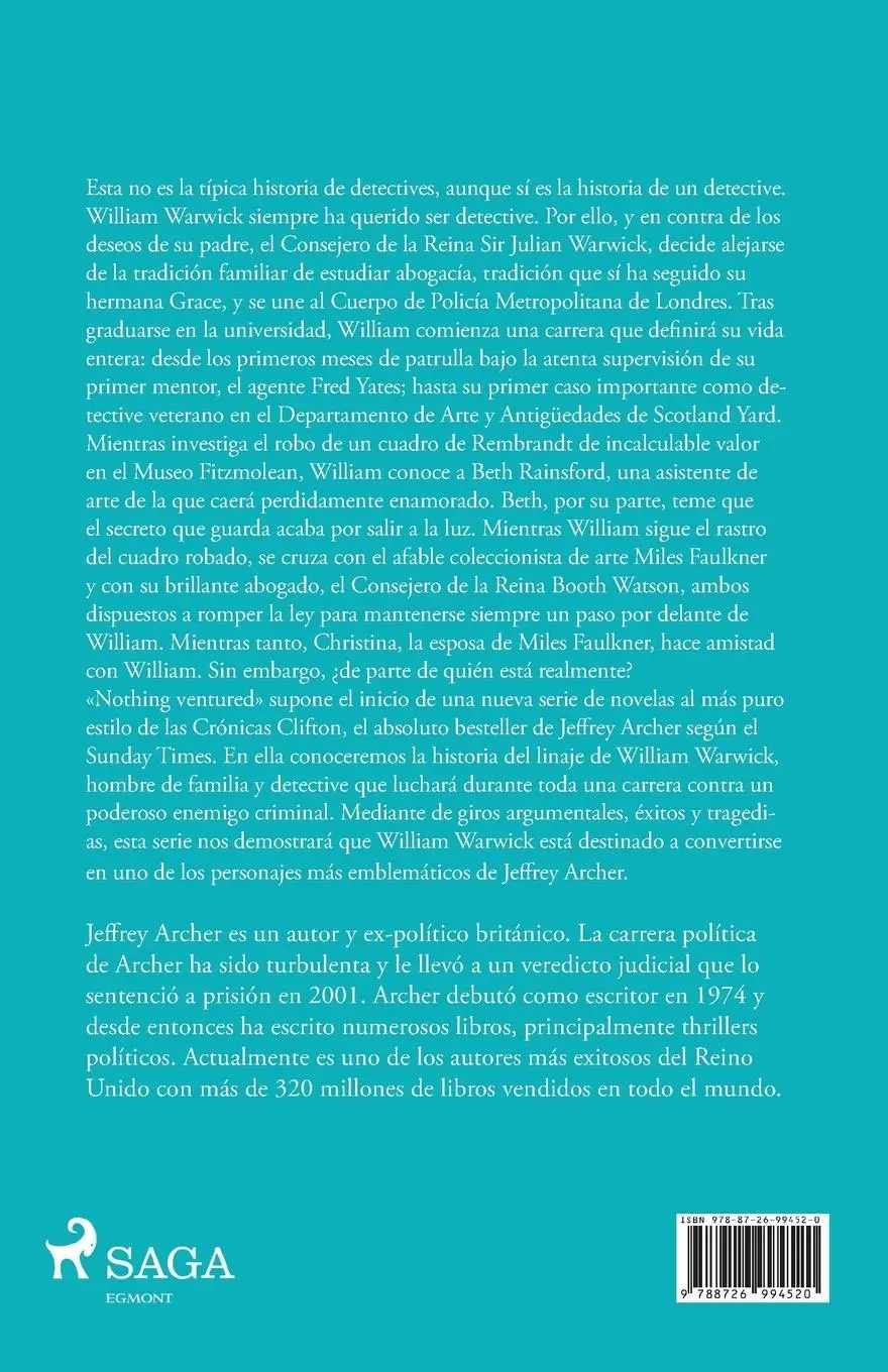 Rückseite: 9788726994520 | Quien no arriesga | Jeffrey Archer | Taschenbuch | Spanisch | 2021