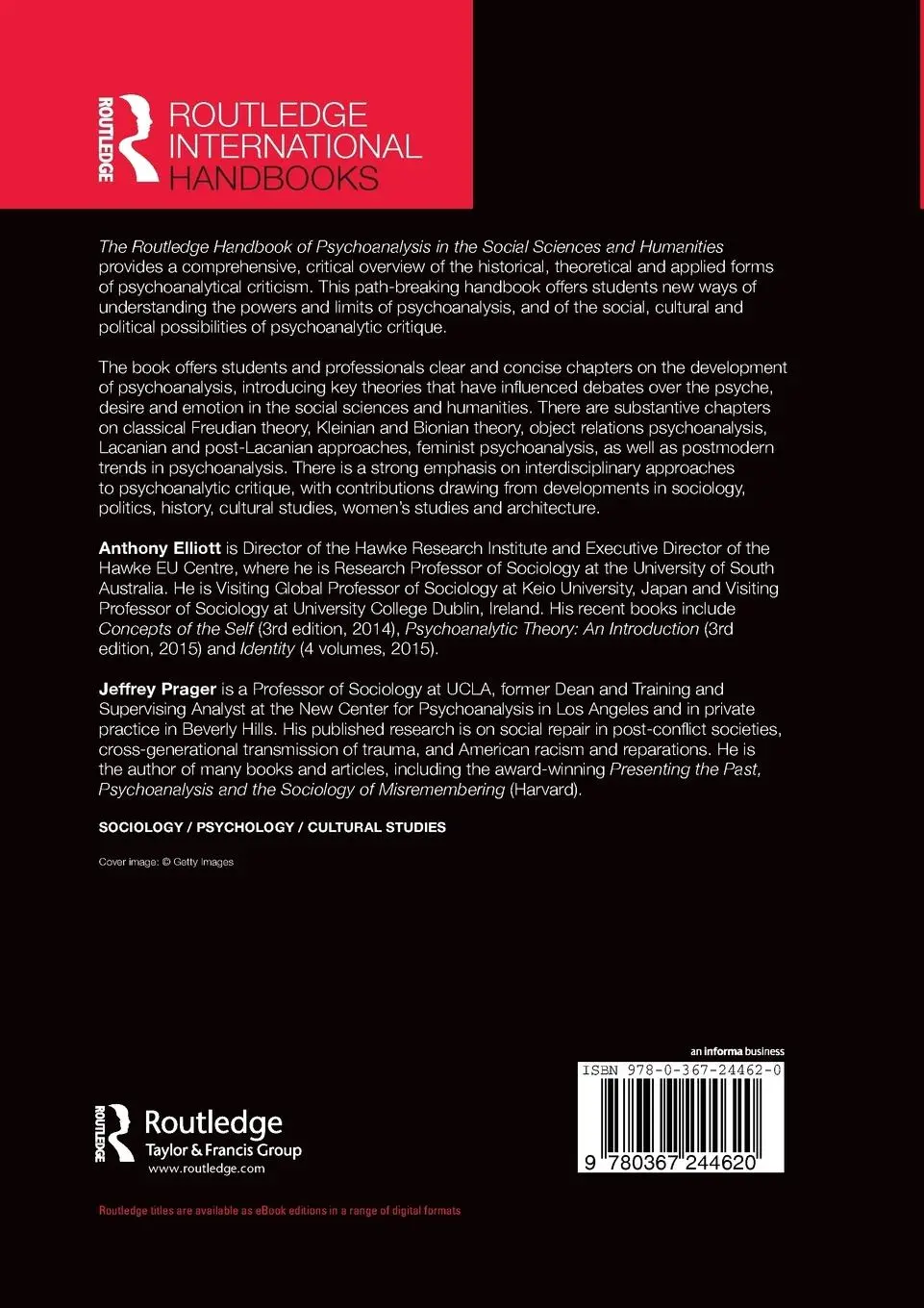 Rückseite: 9780367244620 | The Routledge Handbook of Psychoanalysis in the Social Sciences and...