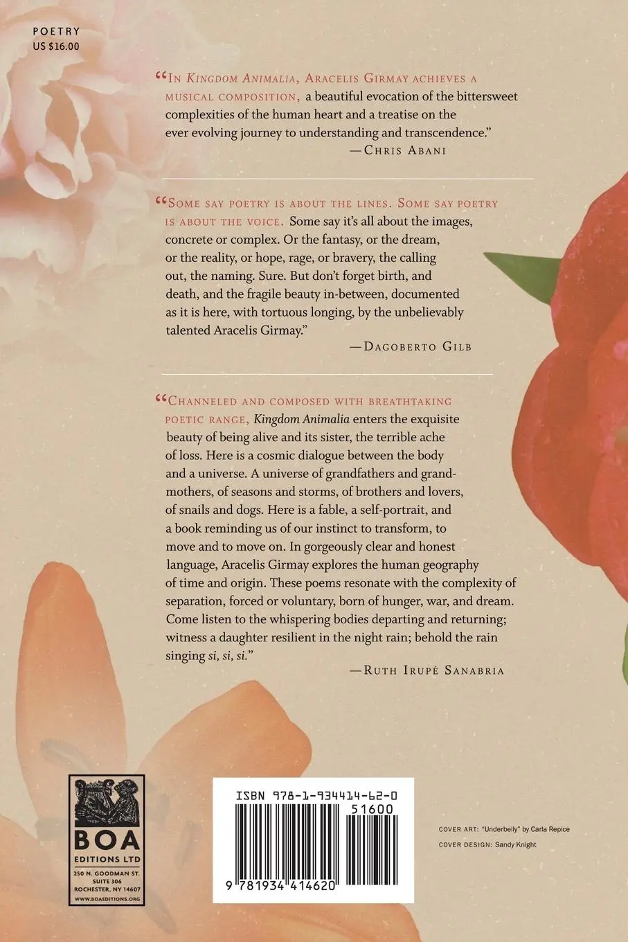 Rückseite: 9781934414620 | Kingdom Animalia | Aracelis Girmay | Taschenbuch | Englisch | 2011