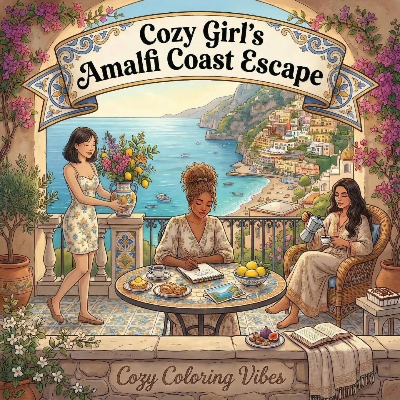Cover: 9781965964620 | Cozy Girl's Amalfi Coast Escape | Cozy Coloring Vibes | Taschenbuch