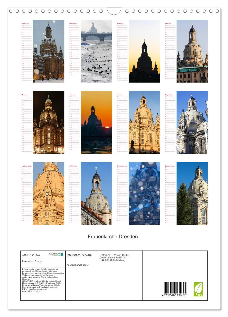 Bild: 9783516434620 | Frauenkirche Dresden (Wandkalender 2026 DIN A3 hoch), CALVENDO...