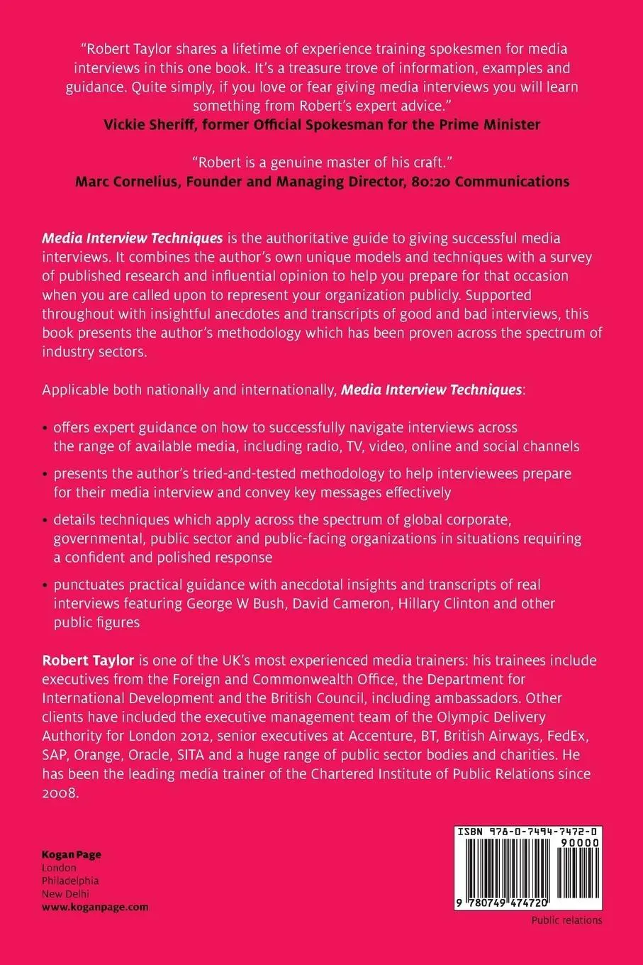 Rückseite: 9780749474720 | Media Interview Techniques | A Complete Guide to Media Training | Buch