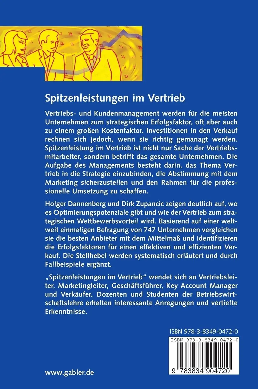 Rückseite: 9783834904720 | Spitzenleistungen im Vertrieb | Dirk Zupancic (u. a.) | Buch | xxvii