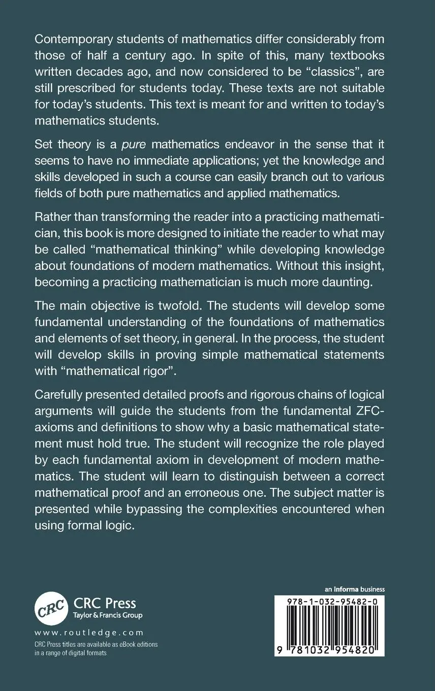 Rückseite: 9781032954820 | Set Theory | An Introduction to Axiomatic Reasoning | Robert André